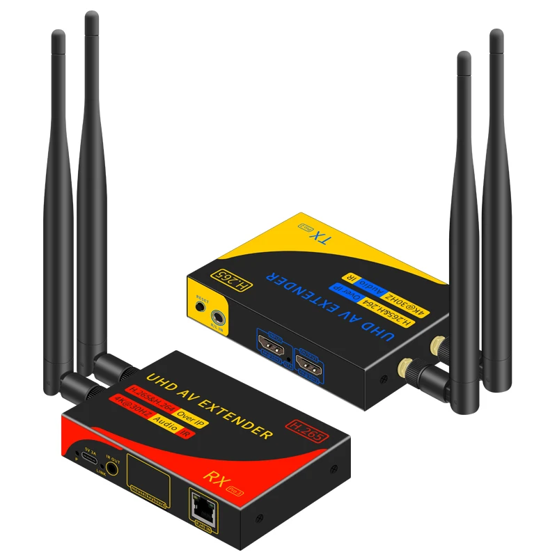 Nadajnik-odbiornik HDMI bezprzewodowy 1080p 4K 5G 200M Audio Video Rozdzielacz Podpora VGA Wyjście Kabel Sieciowy Cat6