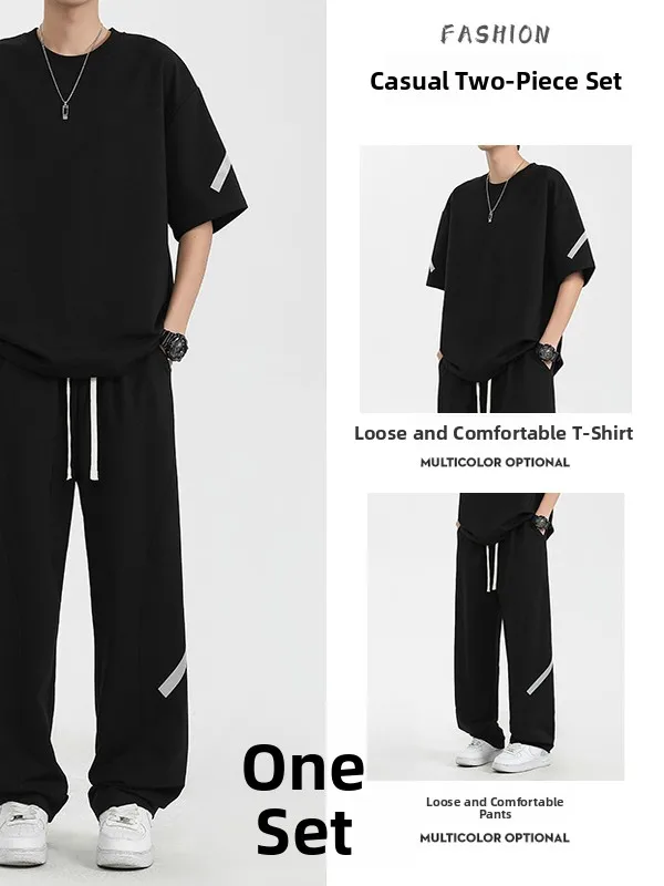 

Комплект спортивной одежды Qui Dry для мужчин, летняя тонкая круглая футболка Ne ort Sve, повседневная свободная спортивная одежда для бега и тренировок