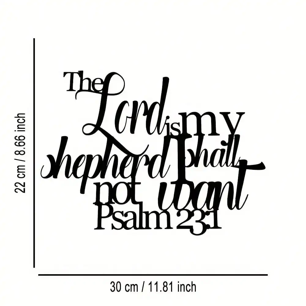 CIFBUY Metal Wall Art Psalm 23 The Lord Is My Shepherd Iron Plaque Inspirational Faith Decor For Home Office Hanging Gift