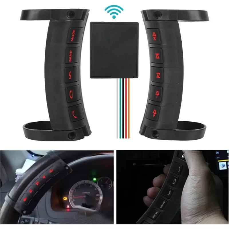 For Radio DVD GPS Andriod Player 10 Keys Car Steering Wheel ButtonsLED Back Light Bluetooth  Wireless Control Switch Accessories
