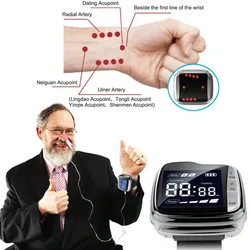 LASTEK 650nm 5mw Laser Watch Therapy Device For High Blood Pressure Hyperlipidemia Diabetes Hypertension Diabetes Home Massager