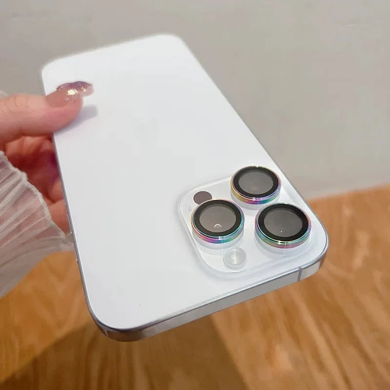 2-3Pcs For Apple 17 16 15 Pro Max AR Anti-Fog Original Color Rear Camera Tempered Glass Protective Film Silvery Orange Grey Blue