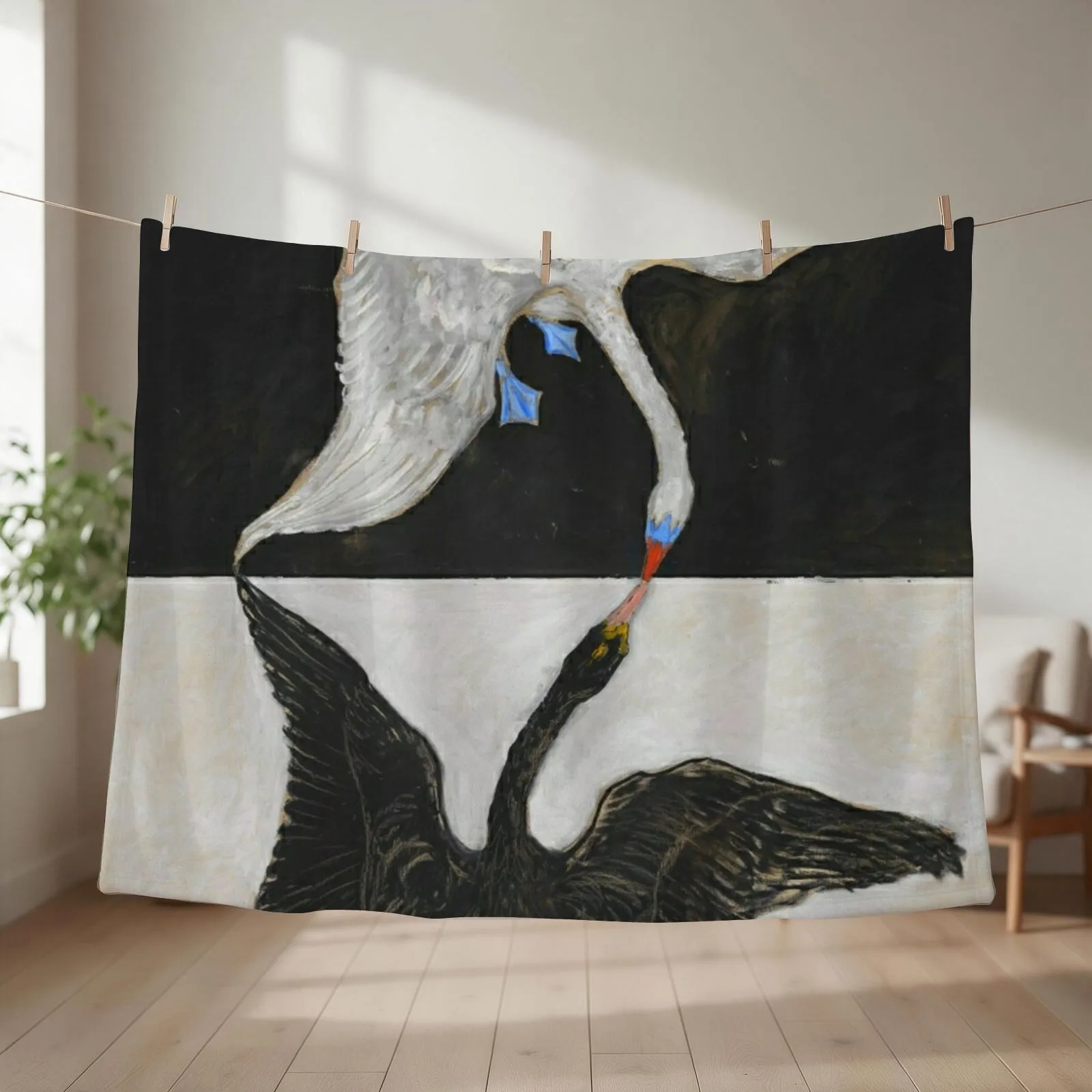 Hilma af Klint - The Swan, No. 02, Group IX-SUW Throw Blanket couch cozy soft plush fuzzy picnic outdoor blanket