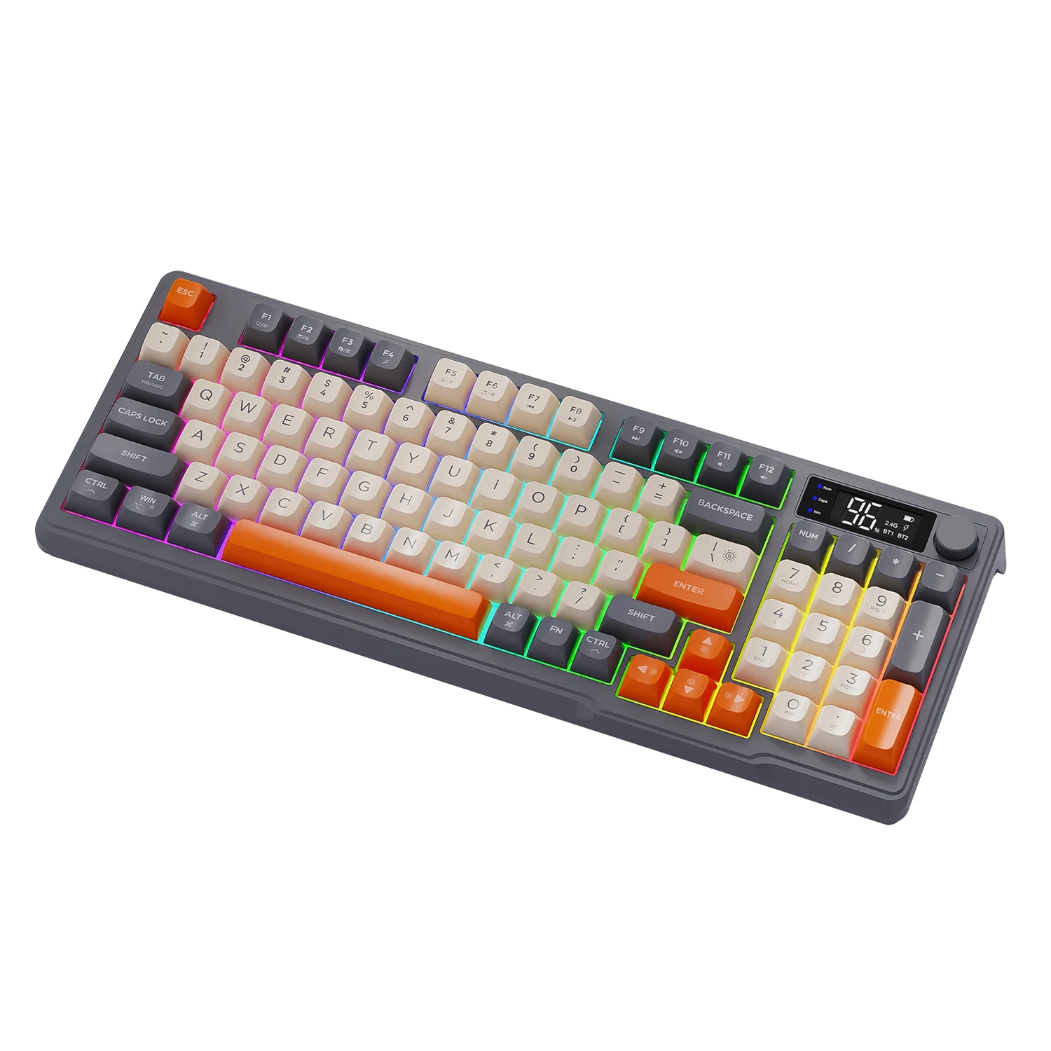 M96 Bluetooth ワイヤレスキーボード FREEWOLF デジタルディスプレイ