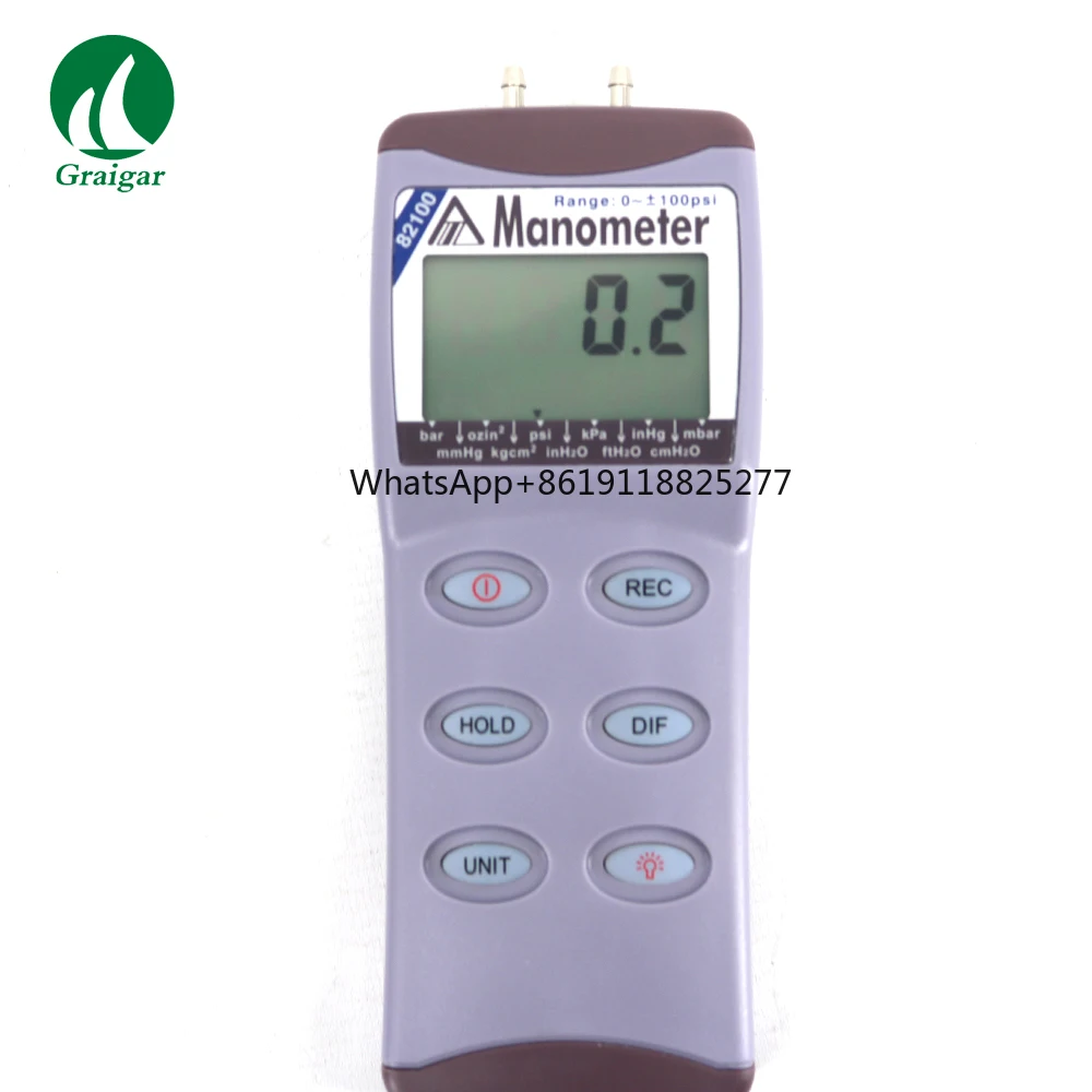 

AZ82100 Digital Manometer Pressure Differential Gauge Air Pressure Meter