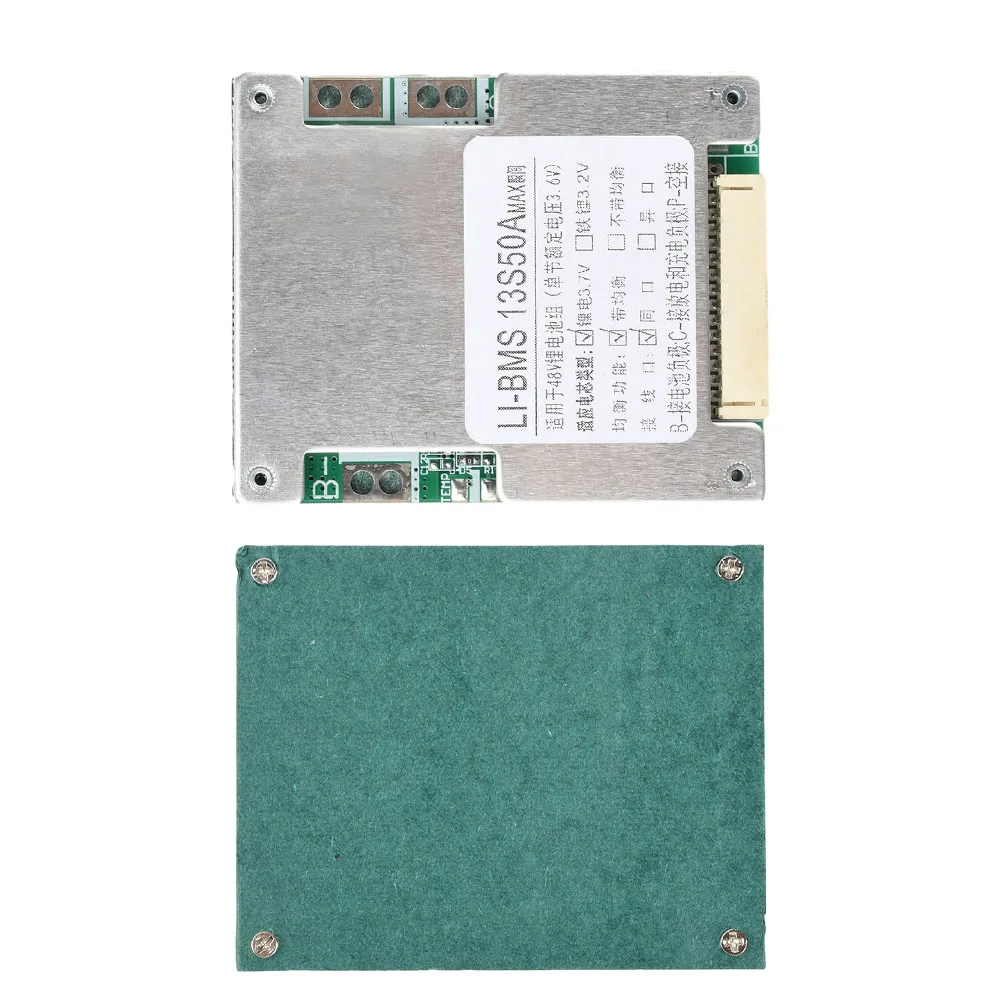 لوح حماية بطارية ليثيوم 13S 48V 50A مع موصلات متوازنة مناسبة للمركبات الكهربائية والعاكسات وما إلى ذلك.