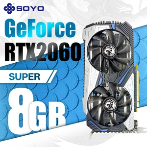 SOYO Kartu Grafis Gaming RTX2060 SUPER 8G Baru Memori GDDR6 256BIT DP DVI PCIE3.0x16 yang Kompatibel dengan HDMI untuk Komputer Desktop 8 penjualan terbaik rtx 2060 8gb - №