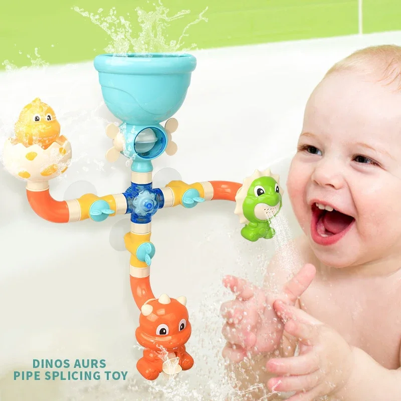 Baby Bath Toys Bathtub DIY Pipes Tubes Bath Time Water Game Spray Swimming Bathroom Toys for Toddlers Kids Gifts Birthday Gift