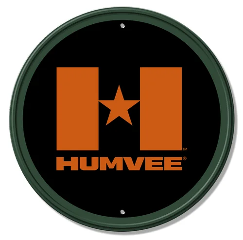 Humvee Flag Round Tin Metal Aluminum Sign Man Cave Garage Decor 11.75”