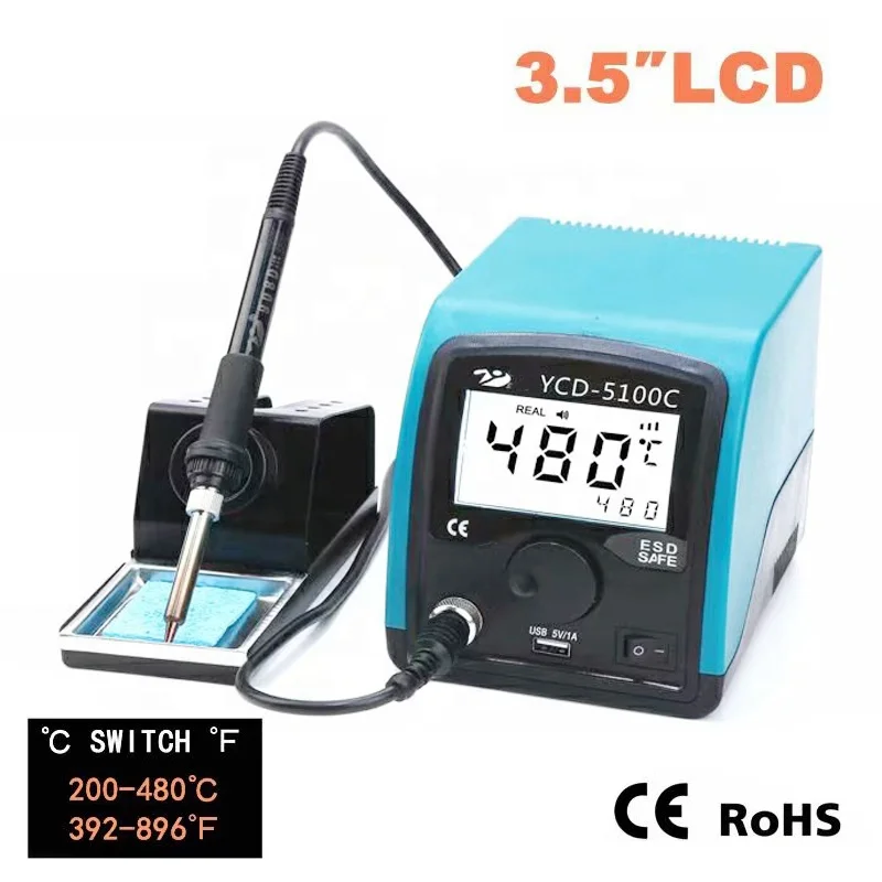 2019 New Big 3.5'' LCD   Rework Soldering Iron Station