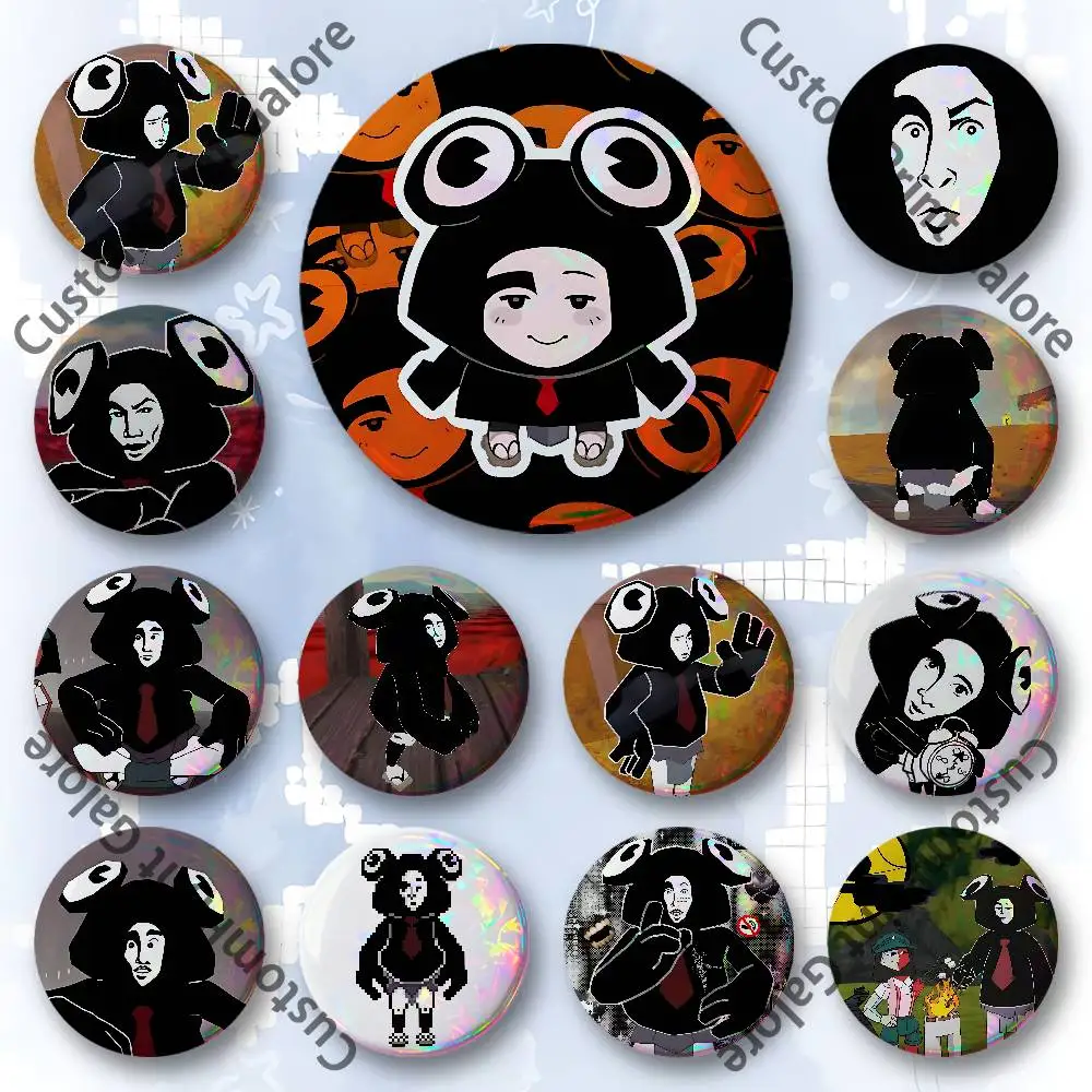 

Froggy E-Ena Badges 58 44 32 75 25 mm Enamel Pin Tinplate Round Brooch Cosplay Nijigen Otaku Culture