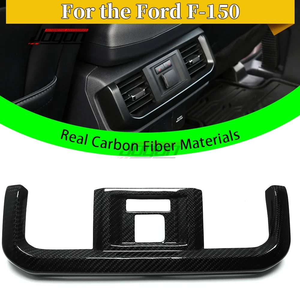 Real Carbon Fiber For Ford F150 2021 2022 2023 Car Interior Rear Air Vent AC Condition Cover Sticker Trim Accessories