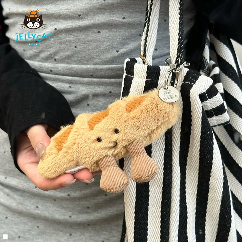 【En Stock】 Jellycat Amusant Mignon Baguette Sac Pendentif Avec Sac Baguette Porte-clés Peluche Poupée Anniversaire Noël 2026 Nouvel An Cadeau