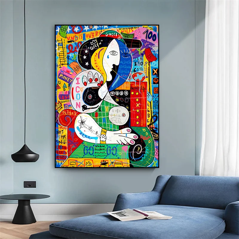 شارع الكتابة على الجدران الفن قماش اللوحة الأمير الأميرة الملكة الفنان أليك احتكار سخيف الشرير الملصقات طباعة جدارية ديكور المنزل جدار الفن