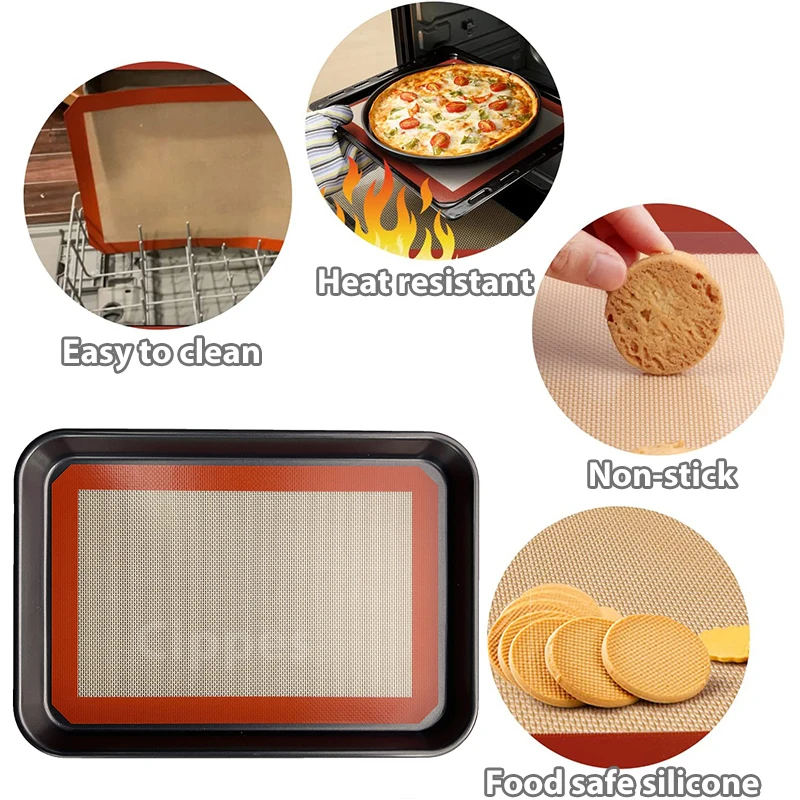 1PC, 2PCS Silicone Baking Mats for Oven, 2 Sizes 30/42cm, Non Stick & Heat Resistant Bakeware Sheets, for Cookie, Macaron, Bread