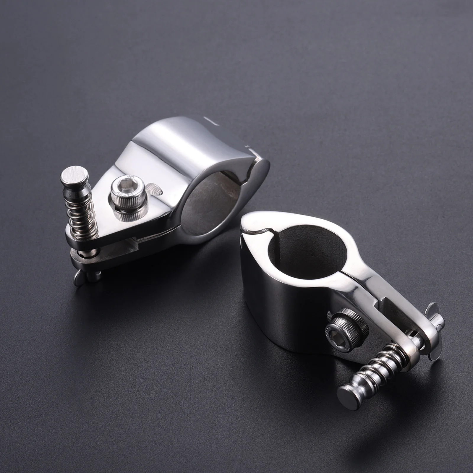 2Pcs 22mm Marine Boat Bimini Top Jaw Slides Clamp 316 Stainless Steel Boats Yacht Hardware Fitting Easy Install Silver