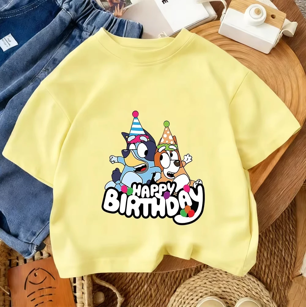 

Официальный лицензионный хлопковый комплект футболок Bluey 2026 для родителей и детей, размеры 90-160 см, для детей 4-14 лет, универсальный