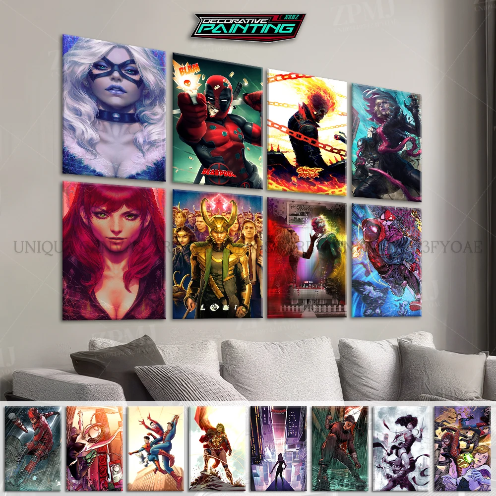 

Superhero Team Canvas Paintings The Avengers Wall Art HD Print Poster Movie Home Decor Interior Pictures For Bedroom Frameless