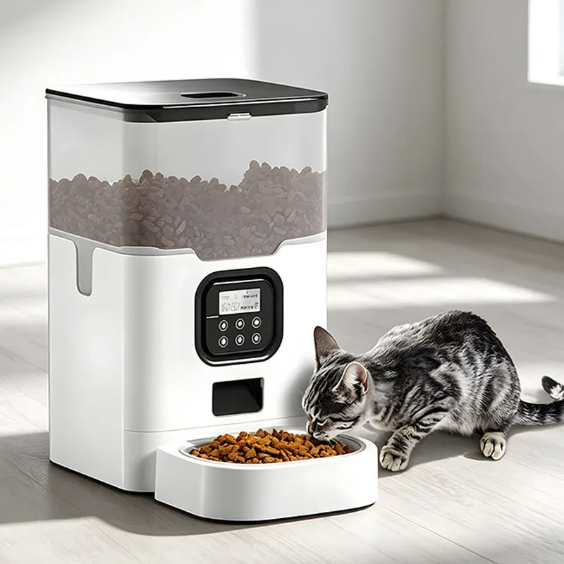 4L/6L Smart Pet Feeder Cat Feeder Dog Slow Food Machine with Timed Quantitative Automatic Cat Food Dispenser Dual Power Supply