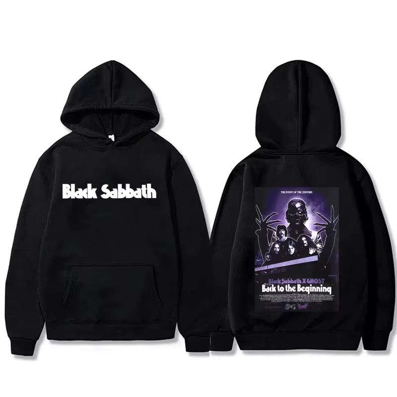 Толстовка с капюшоном в стиле рок-группы Black Sabbath & Ghost Band Back To The Beginning Ozzy Osbourne, пуловер для мужчин и женщин, винтажная толстовка большого размера