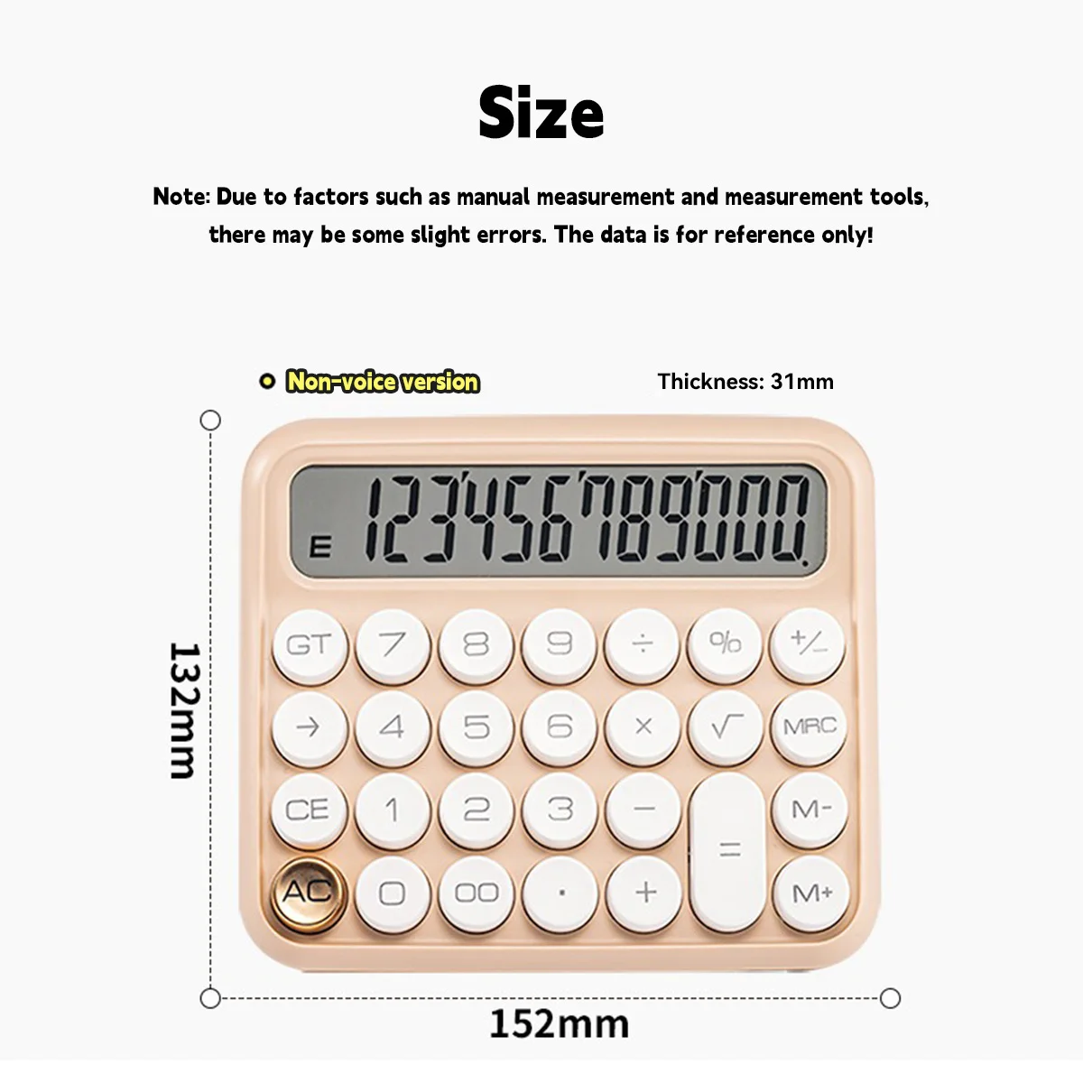 12-digit Desktop Calculator Large LCD Display Round Button Cute Gradient Color Design Suitable for School Student Office Finance