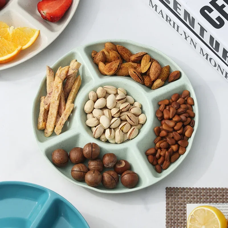 5 Compartment Flower Shape Appetizer Household Food Grade Plastic Fruit  Candy Pastry Nut  Snack Food Storage
