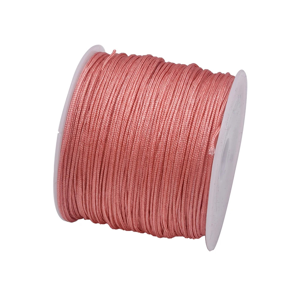 50Yds 0,8 mm ambachten nylon koord voor sieraden maken kralen gevlochten nylon satijnen string voor armbanden rattail trim Chinese knoop