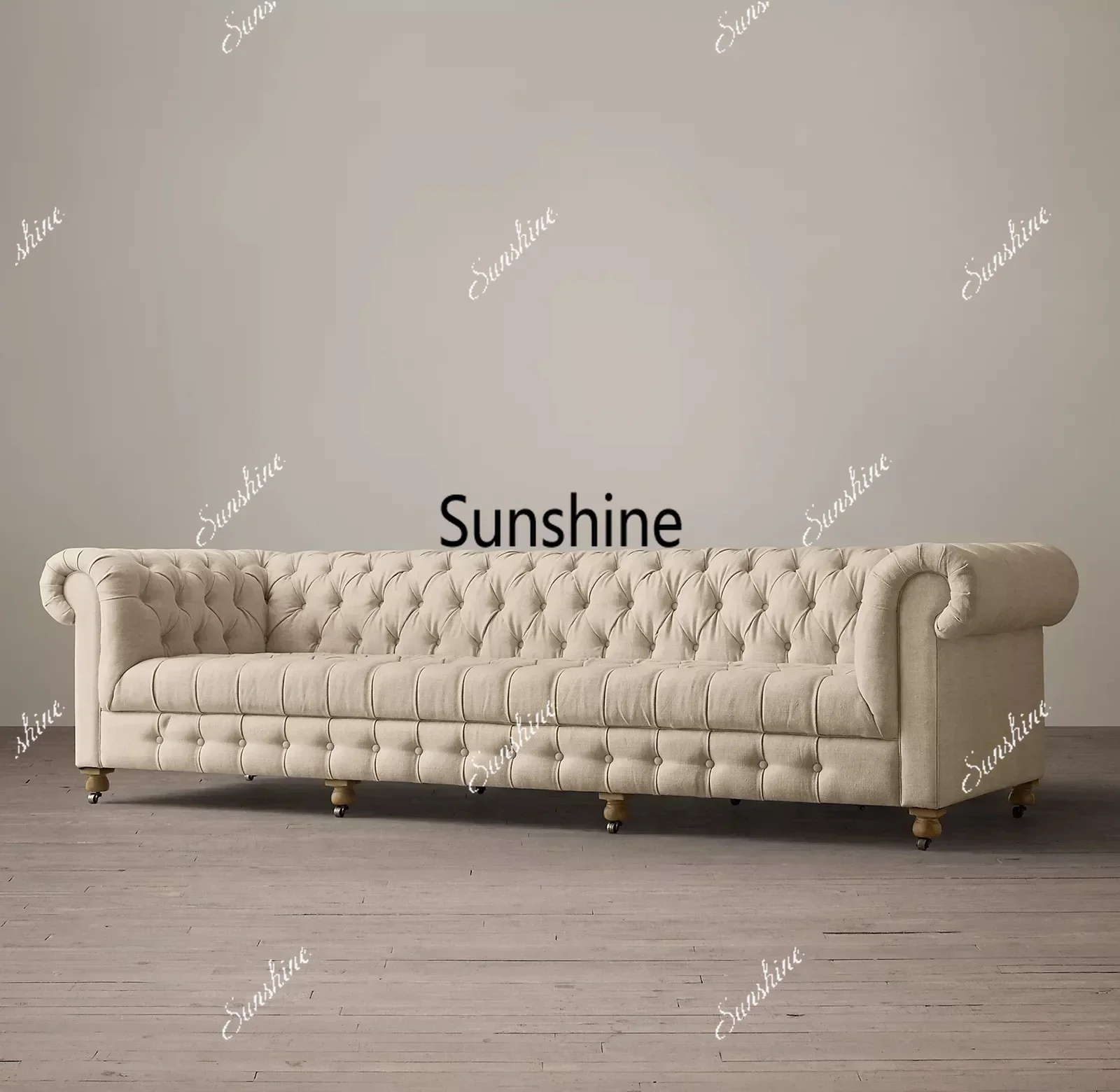 Luxus-Stil Indoor-Sofa Wohnzimmermöbel Chesterfield Knopfleiste Stoffe Sofas aus Samt