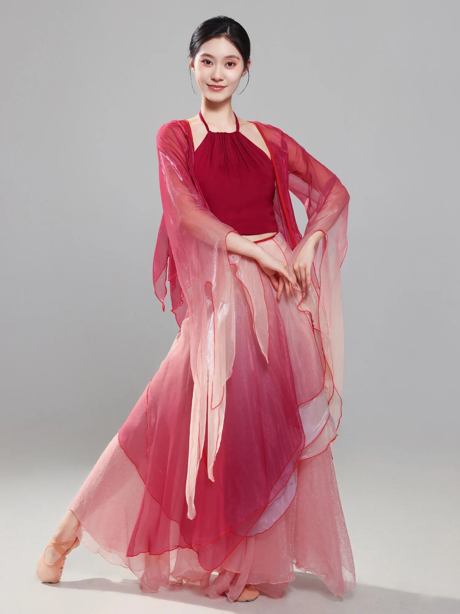 Classical Dance Costume New adient Tulle Performance Gown Drifting Elegance Dance Suit Basic Training Stage Costume