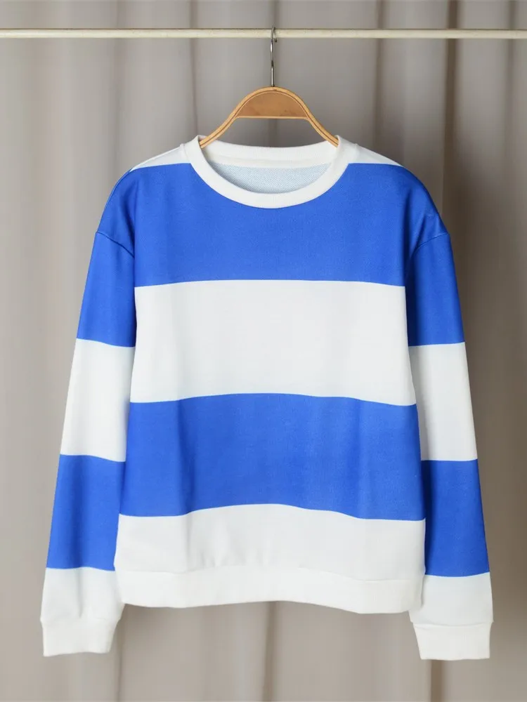 Letter Color Patchwork Sweatshirt Woman Autumn Winter O-neck Organic Cotton Pullover Top Female Casual Vintage Sweatshirts 2023