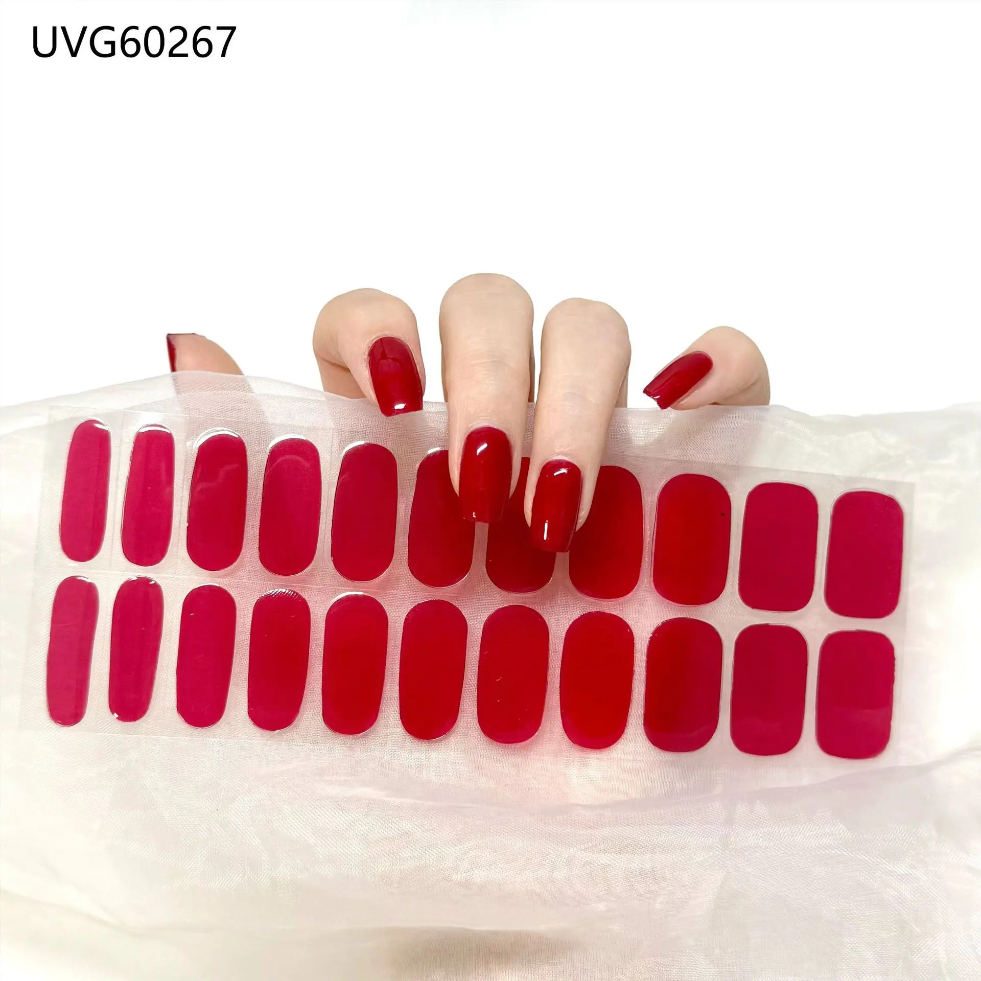 22Tips Cat Eyes Gel Nail Strips Patch Sliders Waterproof Long Lasting Full Cover Semi Cured Gel Gel Nail Stcikers UV Lamp Need