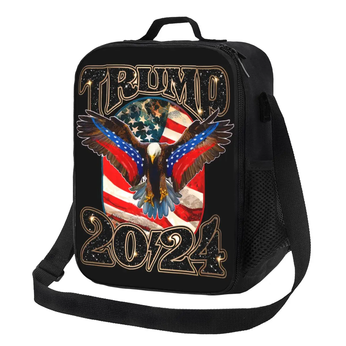 Custom Trump 2024 Eagle Lunch Bag Women Cooler Warm Insulated Lunch Box for Kids School