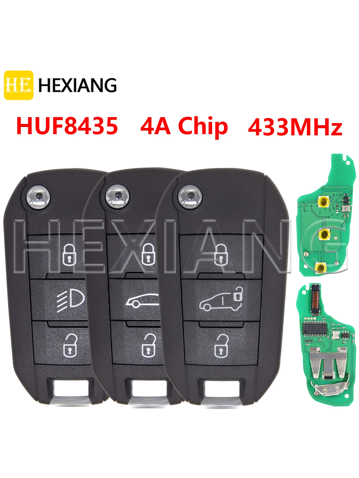 HE 4A Chip 433MHz Car Remote Control Key HUF8435 P/N 98 139 654 77 For Citroen C3 C5 C6 Peugeot 308 4008
