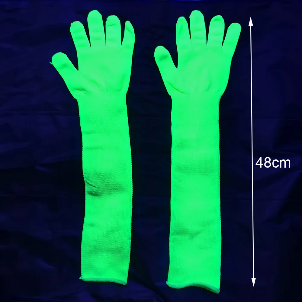 1/5/10pairs Fluorescent Magic Long Glove Glow In The UV Green Cloth Glove Glow Party 80s 920s Neon Party Decoration Supplies