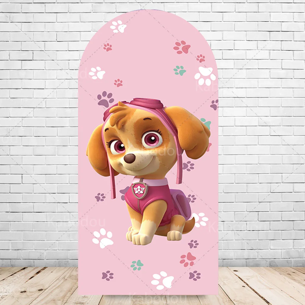 Paw Patrol Arch Backdrop For Skye Chase Girl Kid Birthday Party Decoration Wall Puppy Photography Background Photo Studio Banner