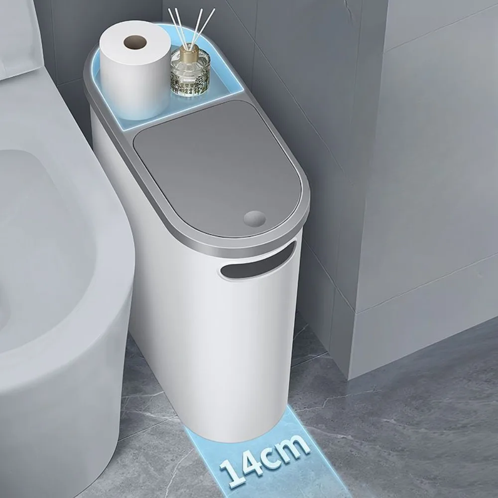 Ręczny podnoszony kosz na śmieci typu push z pokrywką do kuchni, łazienki i sypialni Nowy cichy zamknięty kosz na śmieci o pojemności 10 l