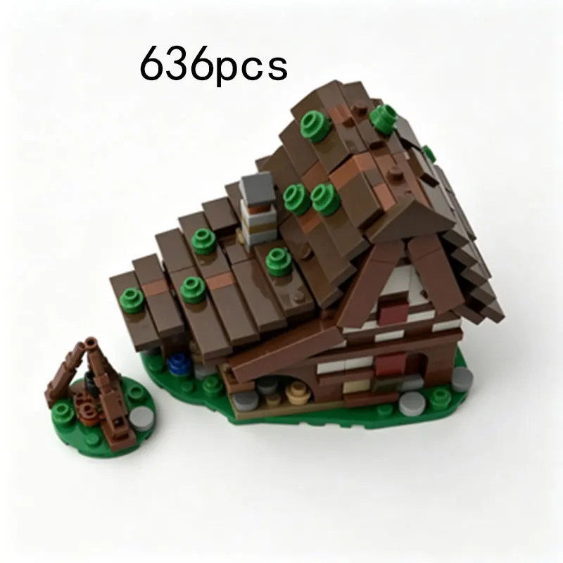 Image of MOC Mittelalterliche Bäckerei Kleinteilige Bausteine Burg Erweiterungspaket Modell Spielzeug 394 Teile