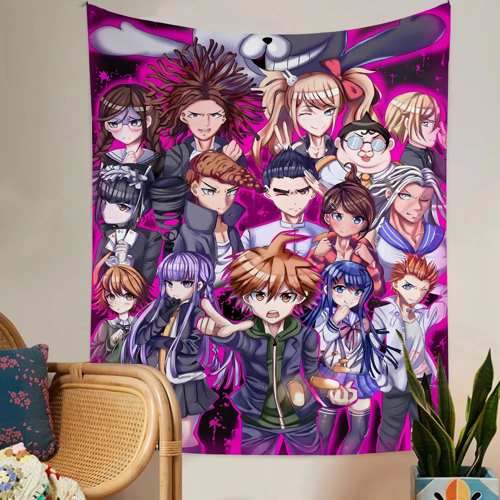 Danganronpa Classic Anime Game Chart Tapestry – Works as decor for living room/home/dorm, suits art-focused home spaces