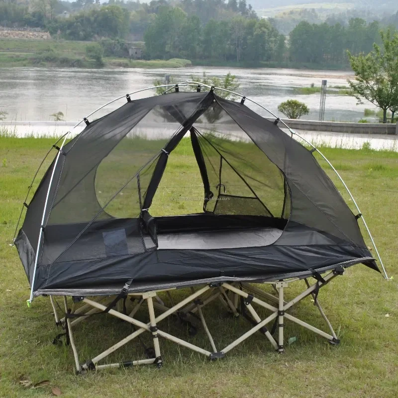 Ultralight 2-Person Backpacking Cot Tent Oxford Fabric Ground Tent with One Bedroom Structure Light Weight Design Without Bed