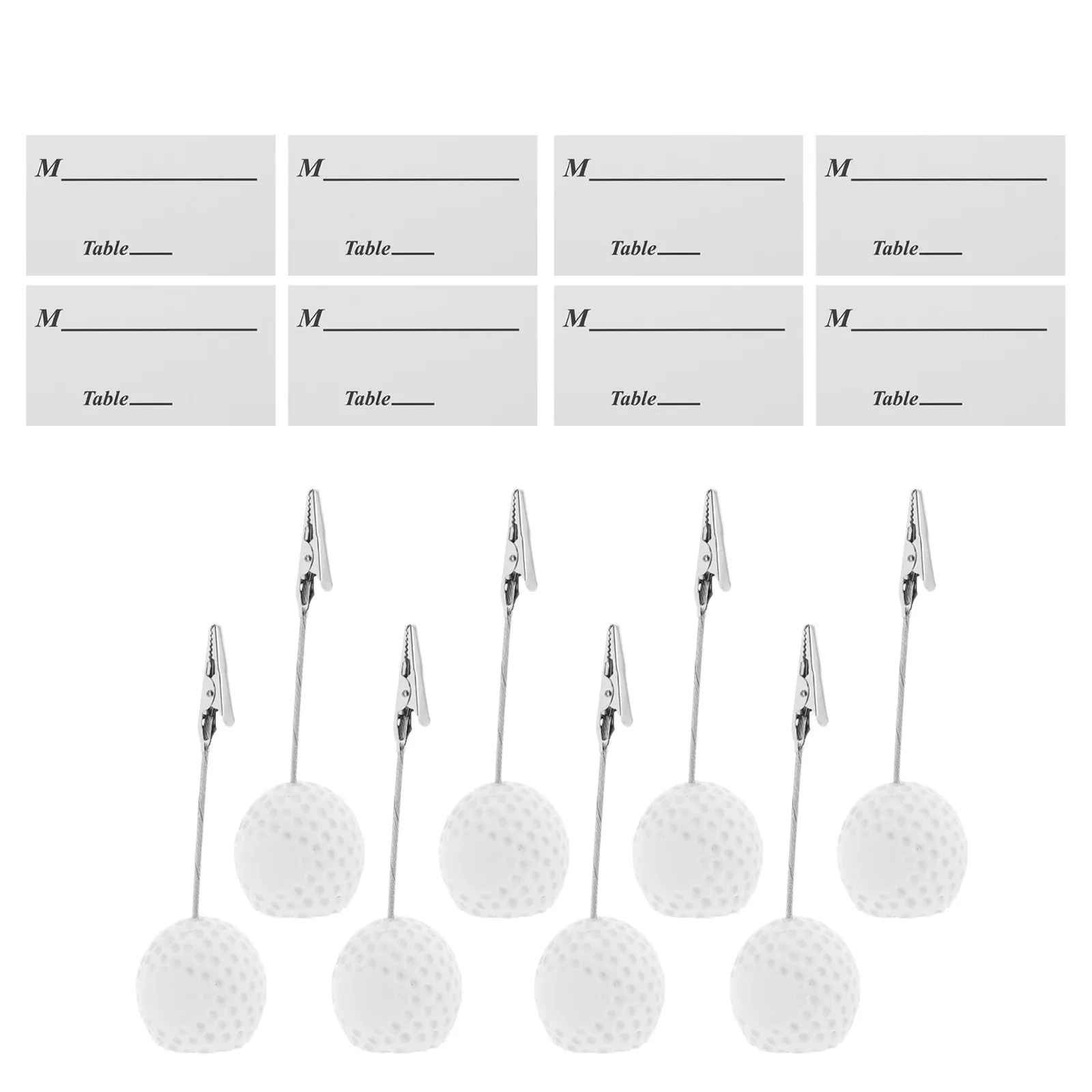 

8Pcs Golf Ball Card Holders Elegant Table Number Stands Place Cards Clips Wedding Party Desktop Photo Memo Clip Holder