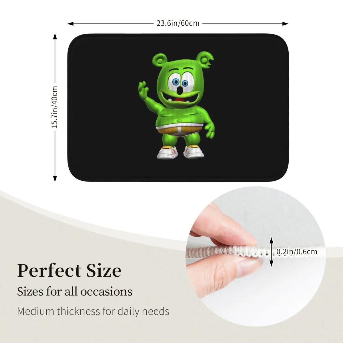 

Коврик для прихожей Gummibar (Мишка Гаммибар), нескользящий напольный коврик для кухни и дома, ковер для гостиной, коврик для ног