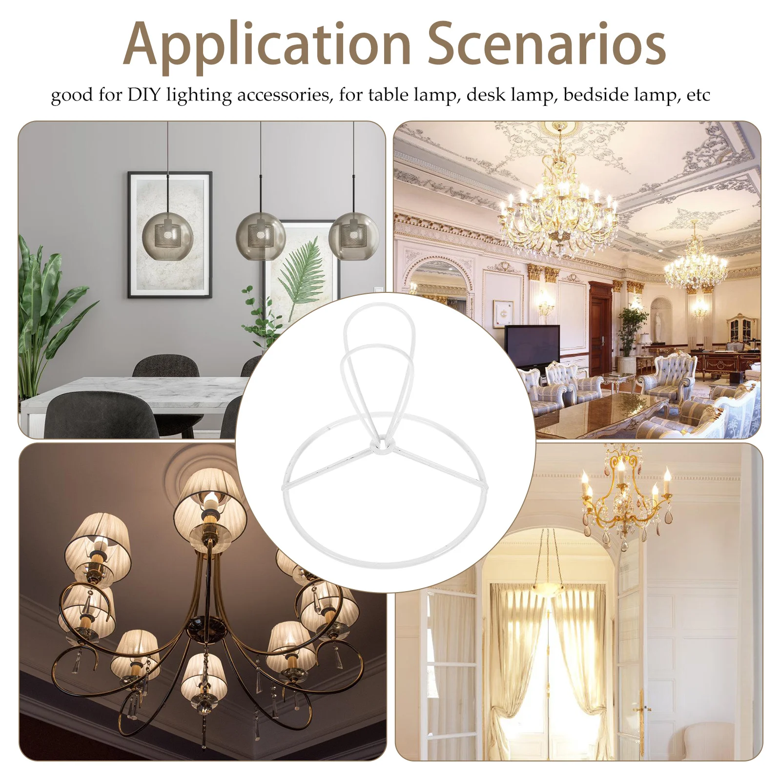 3 قطعة حامل لمبة الضوء المستديرة كليب على عاكس الضوء الإطار محول الحديد غطاء مصباح حامل لمبة طاولة مكتب DIY بها بنفسك الإضاءة استخدام #5