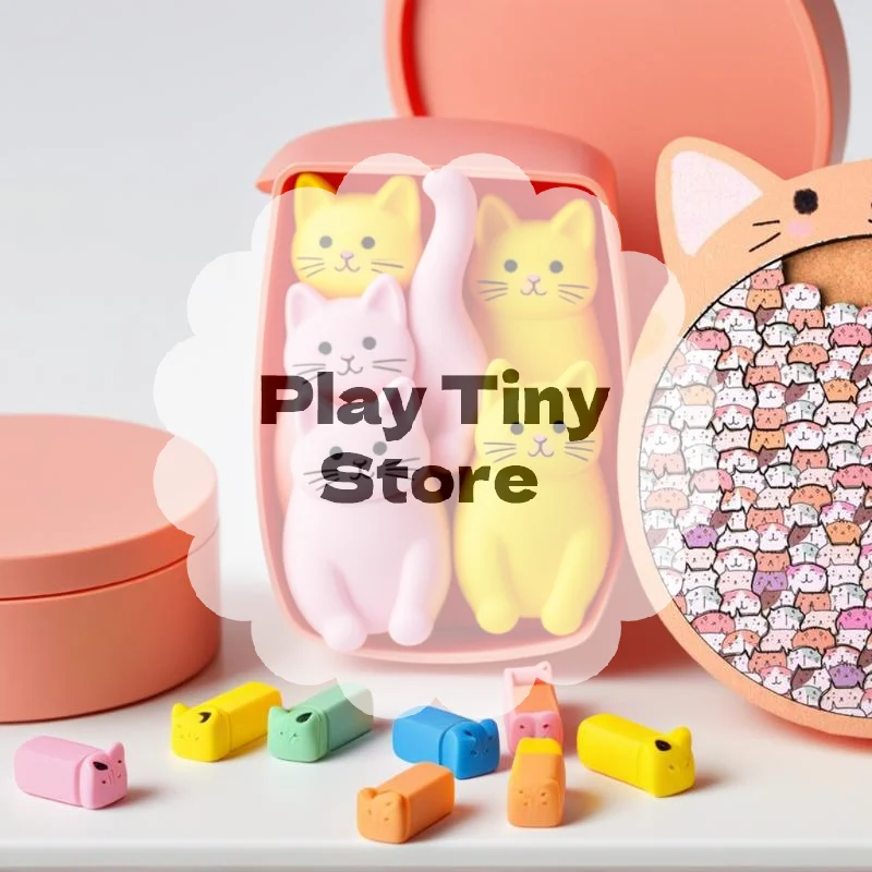 

Whimsical Cat Shaped Wooden Jigsaw Toy; Edifying Playtime for Kids and Adults; Best Christmas Gifts