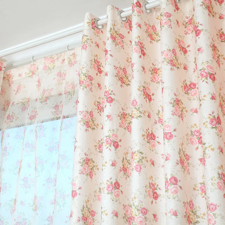Pastoral Flower Curtains for Living Room Bedroom Balcony Calico Printed Window Girl