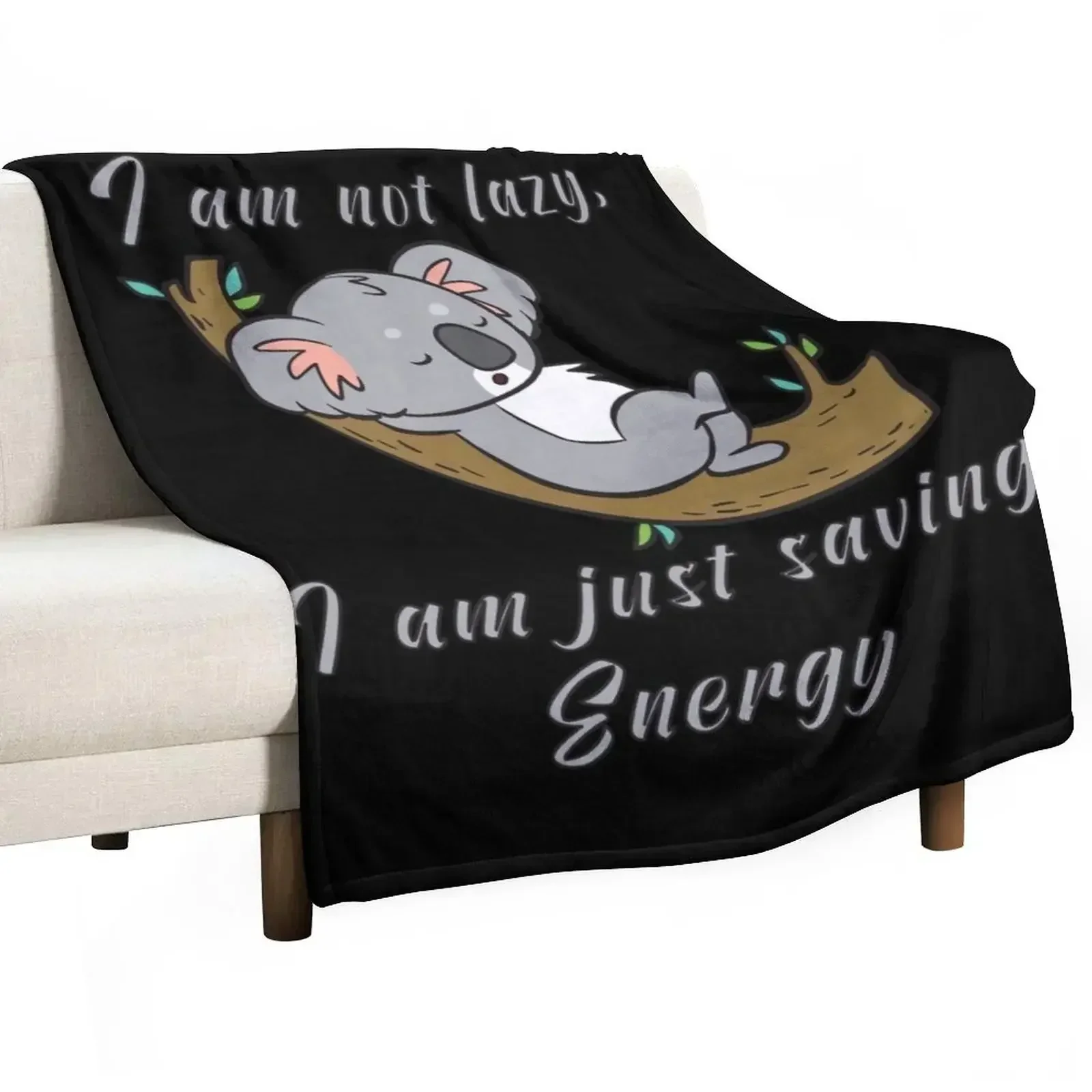 I am not lazy, i am just saving energy Throw Blanket Travel Vintage blankets ands Thin Soft Plaid Sofa Throw Blankets