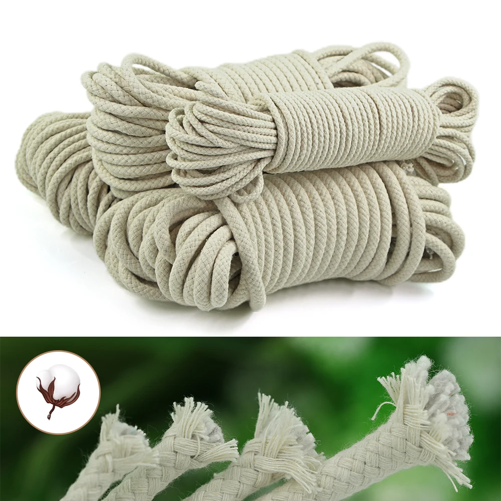 10-100M Cotton Rope Cord Braided Beige Self Watering Wick Cord Vacation Automatic Watering Device System Potted Plant Sitter