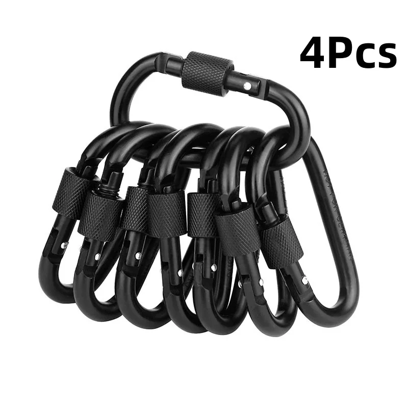 2/5Pcs D-Shape Carabiner Clasp with Screw Gate,6CM Mini Keychain Clip Key Chain Buckle,Hook for Outdoor Hiking Not for Climbing