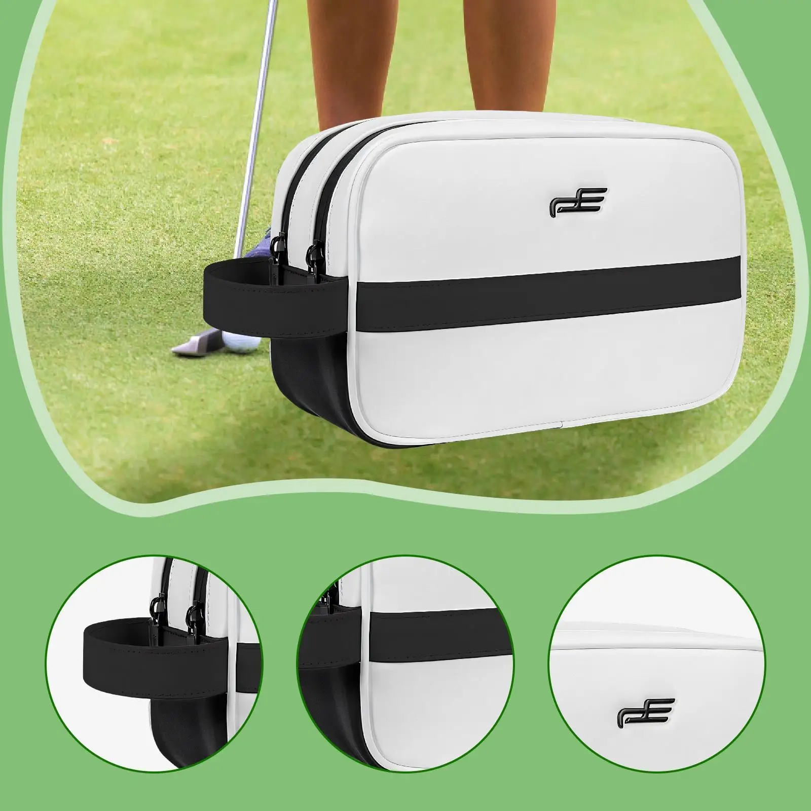 منظم تخزين حقيبة يد الجولف خفيف الوزن للرجال والنساء مع سحاب عائلي، حقيبة ملحقات الجولف، حقيبة كرة الجولف
