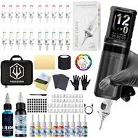Kit de tatuaje POSEIDON V6, Kit de pluma de tatuaje para maquillaje permanente, Kit de máquina de tatuaje profesional inalámbrico HM163, Kit de pistola de tatuaje
