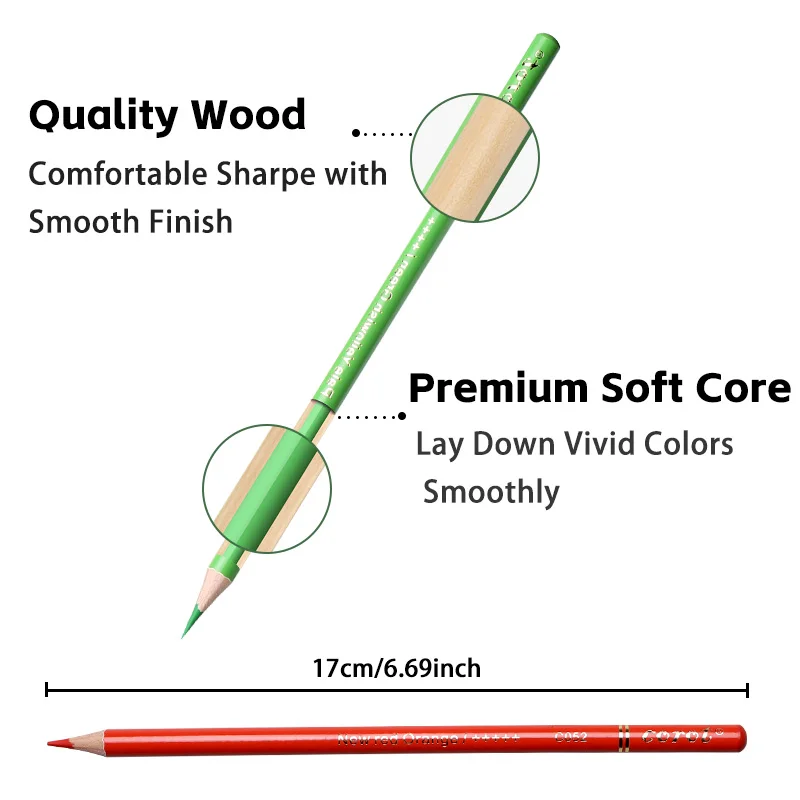 72 Colors Colored Pencils,Soft Core,Vibrant Colors for Adult Coloring Books,High Quality,Ideal for Drawing, Sketching,Shading